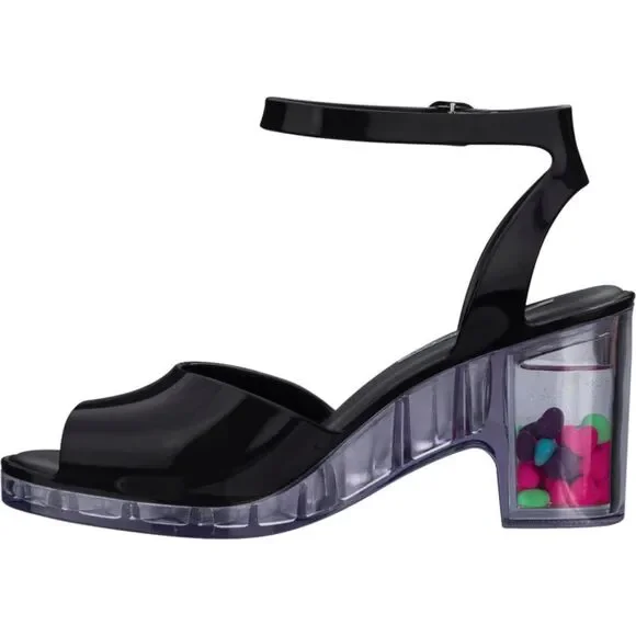 NWT Melissa x Patrick Cox Heart Heel Platform Jelly Sandals - Picture 1 of 5